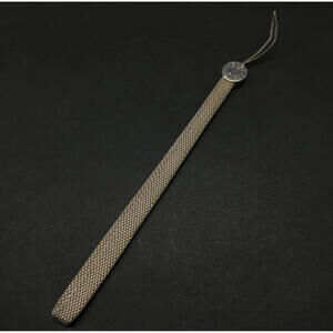 HERMES Serie Ipso Mobile Phone Strap Charm Silver Canvas Sellier PM